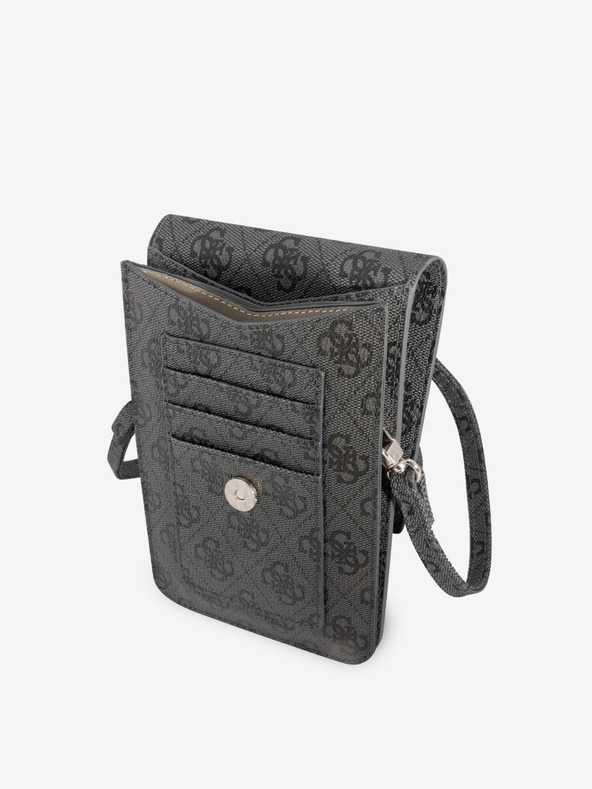 Guess Guess PU 4G trikotni logotip za telefonsko torbico črne barve