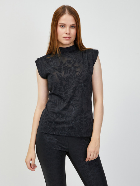 Guess Črna cvetlična bluza Guess Jacotte