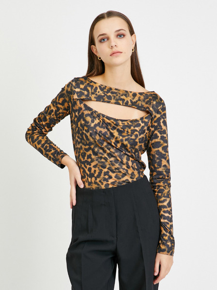 Guess Guess Phoebe rjava ženska majica z vzorcem