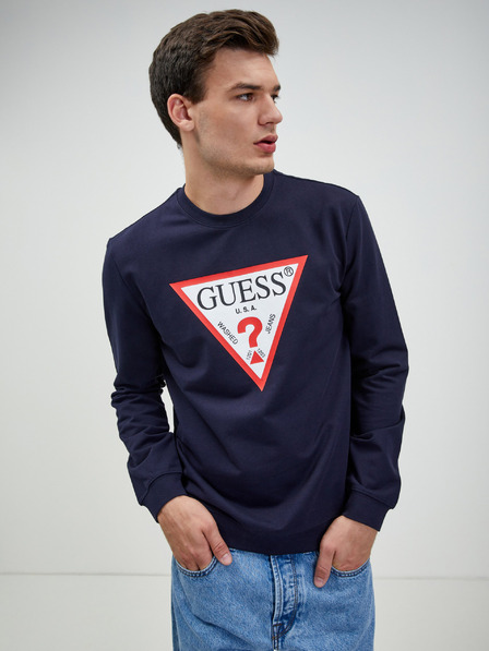 Guess Temno modra moška srajca z dolgimi rokavi Guess Audley