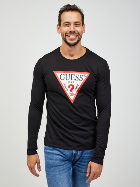 Guess Guessova črna moška srajca z dolgimi rokavi
