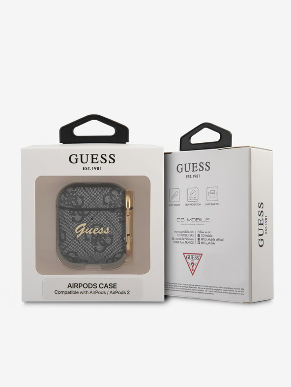 Guess 4G Script PC/PU AirPods 1/2 Black Ovitek