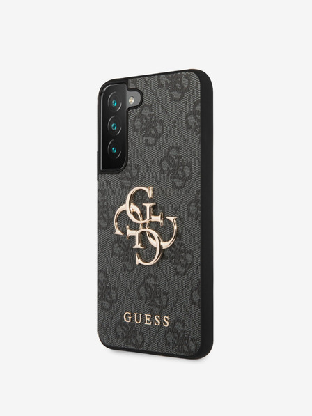 Guess PU 4G Metal Logo Zadní Kryt pro Samsung Galaxy S23 Grey Ovitek za telefon