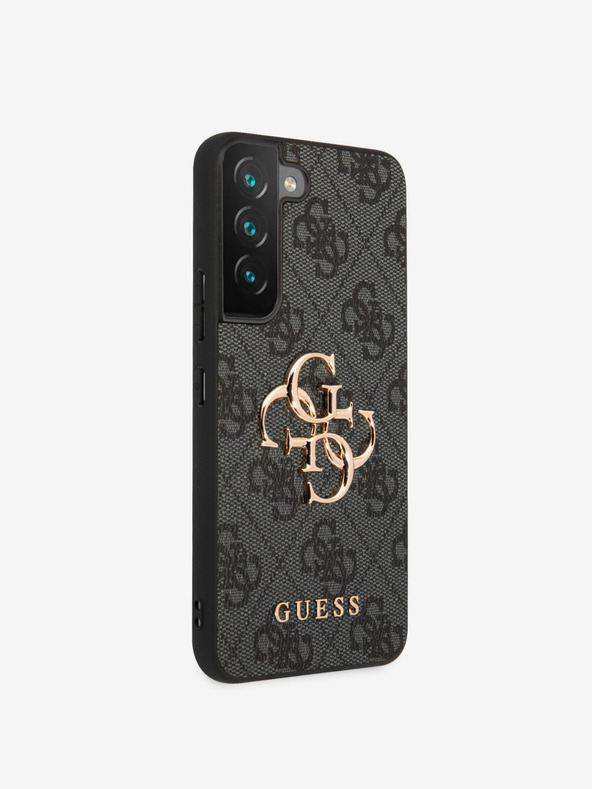 Guess PU 4G Metal Logo Zadní Kryt pro Samsung Galaxy S23 Grey Ovitek za telefon