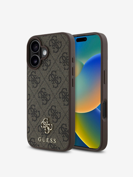 Guess Guess PU 4G Small Metal Logo MagSafe Back Cover za iPhone 16 Brown