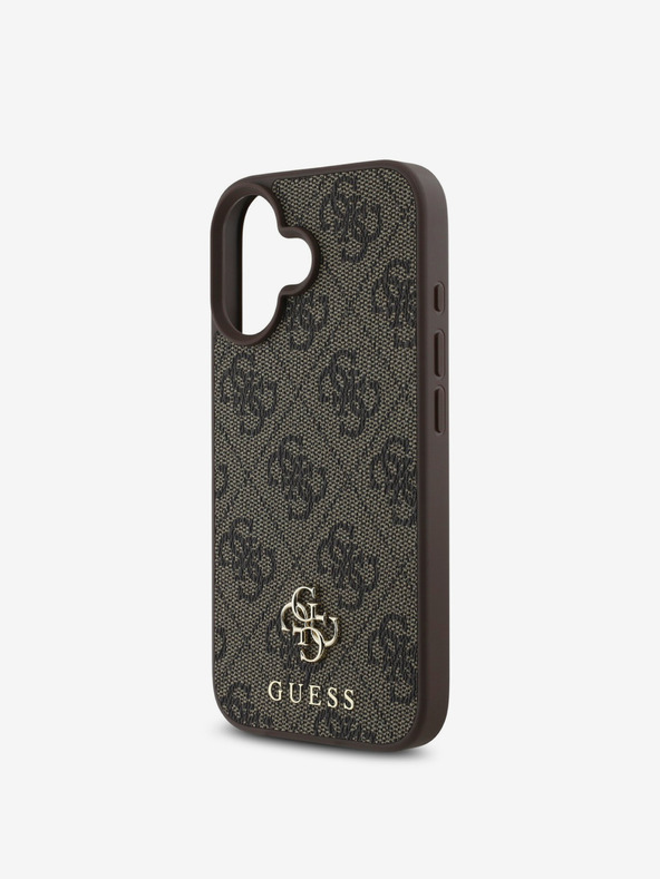 Guess Guess PU 4G Small Metal Logo MagSafe Back Cover za iPhone 16 Brown