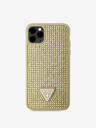 Guess Guess Trikotni kovinski logotip s kamenčki za iPhone 11 Pro Max Gold