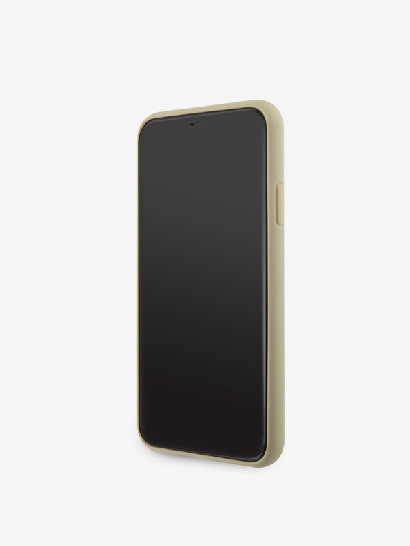 Guess Guess Trikotni kovinski logotip s kamenčki za iPhone 11 Pro Max Gold
