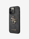 Guess Guess PU 4G kovinski zadnji ovitek z logotipom za iPhone 13 Pro Max Grey