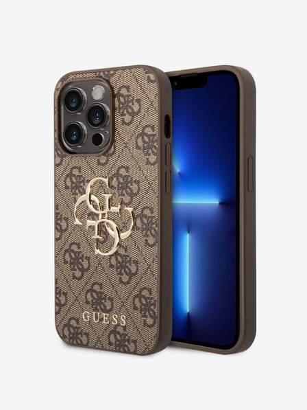 Guess Guess PU 4G Metal Logo Back Cover za iPhone 15 Pro Brown