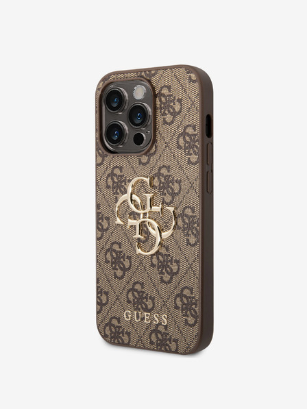 Guess Guess PU 4G Metal Logo Back Cover za iPhone 15 Pro Brown