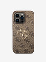 Guess Guess PU 4G Metal Logo Back Cover za iPhone 15 Pro Brown