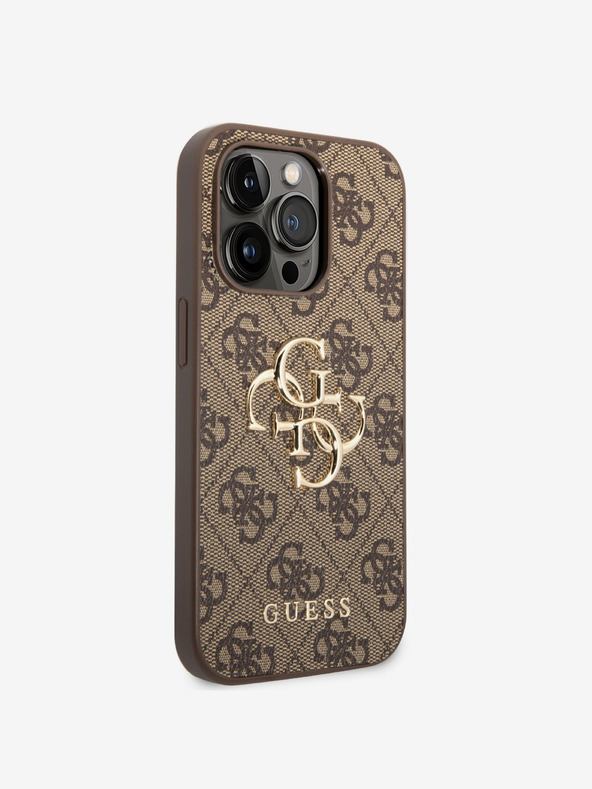 Guess Guess PU 4G Metal Logo Back Cover za iPhone 15 Pro Brown