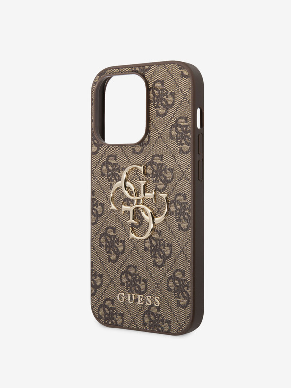 Guess Guess PU 4G Metal Logo Back Cover za iPhone 15 Pro Brown