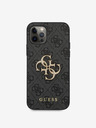 Guess Guess PU 4G Metal Logo hrbtni ovitek za iPhone 12 Pro Max Grey