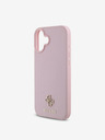 Guess Guess PU Grained 4G Small Metal Logo MagSafe hrbtni ovitek za iPhone 16 Pink