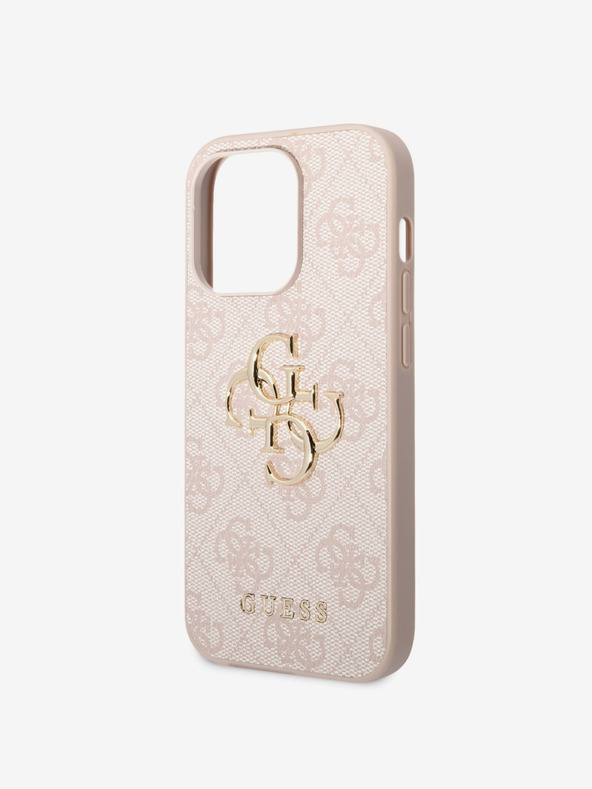 Guess Guess PU 4G Metal Logo Back Cover za iPhone 15 Pro Pink