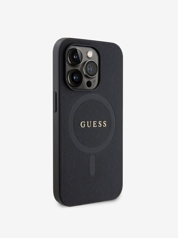 Guess PU Saffiano MagSafe Zadní Kryt pro iPhone 15 Pro Max Black Ovitek za telefon