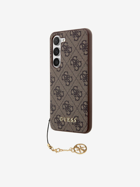 Guess Guess 4G hrbtni ovitek s šarmom za Samsung Galaxy S23 Brown Brown