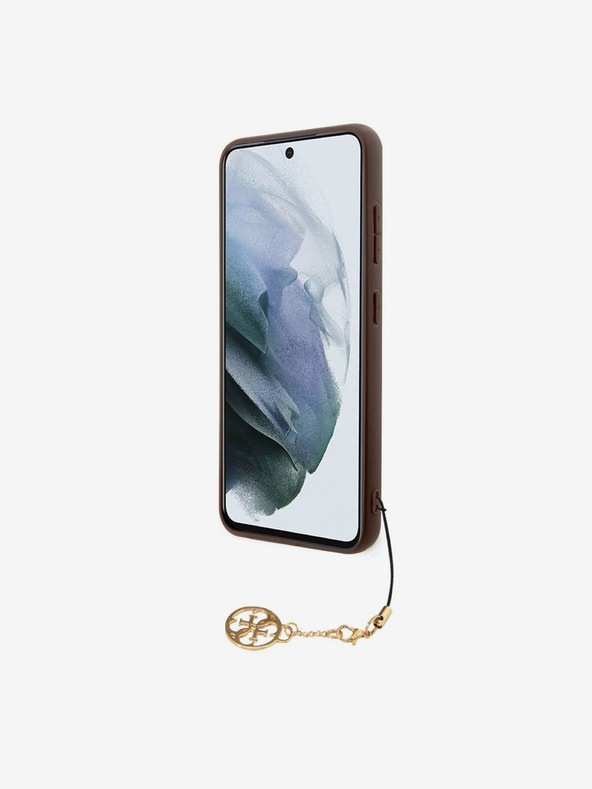 Guess Guess 4G hrbtni ovitek s šarmom za Samsung Galaxy S23 Brown Brown
