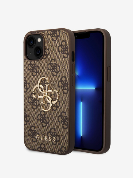 Guess Guess PU 4G Metal Logo Back Cover za iPhone 15 Brown