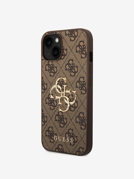 Guess Guess PU 4G Metal Logo Back Cover za iPhone 15 Brown