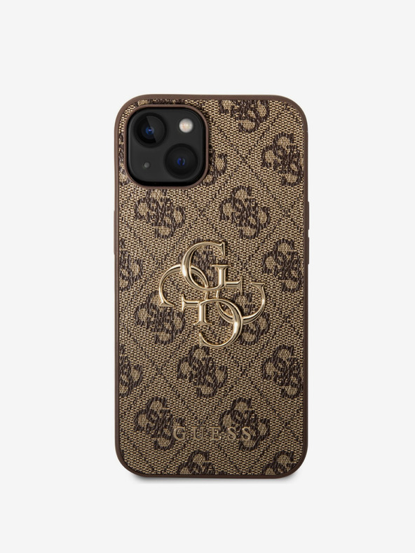 Guess Guess PU 4G Metal Logo Back Cover za iPhone 15 Brown