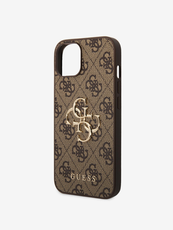 Guess Guess PU 4G Metal Logo Back Cover za iPhone 15 Brown