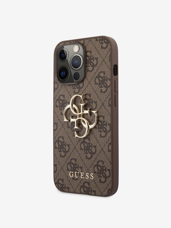 Guess Guess PU 4G Metal Logo Back Cover za iPhone 13 Pro Max Brown