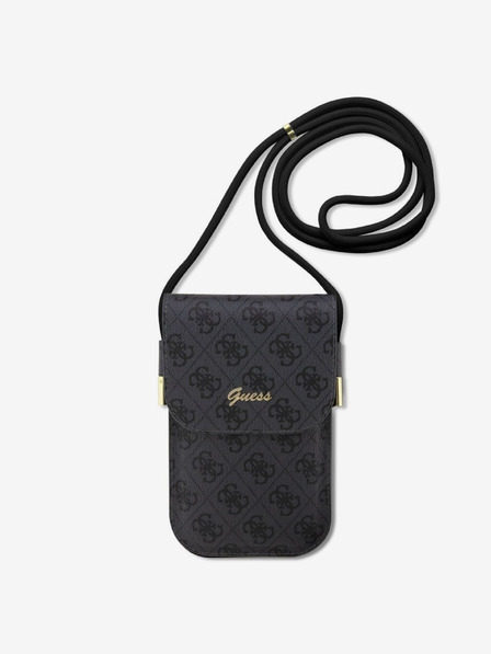 Guess Kovinski logotip Guess PU 4G s črko za telefon črna