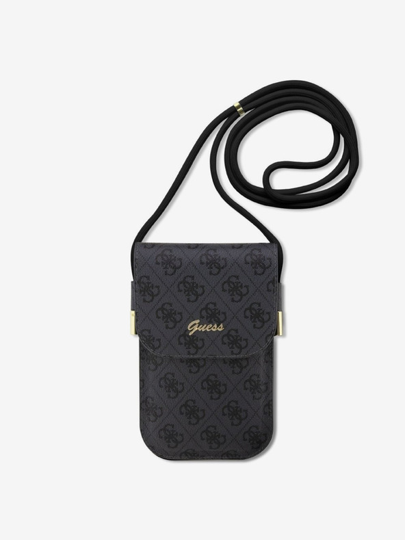 Guess Kovinski logotip Guess PU 4G s črko za telefon črna