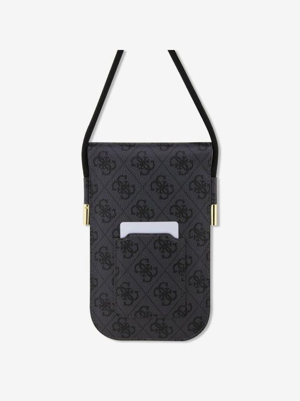 Guess Kovinski logotip Guess PU 4G s črko za telefon črna