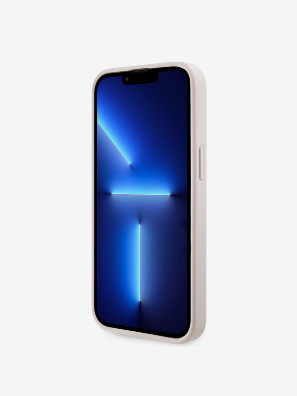 Guess Guess PU 4G Strass Triangle Metal Logo Back Cover za iPhone 15 Pink