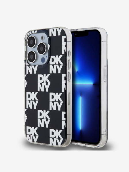 DKNY PC/TPU hrbtni ovitek s kvačkanim vzorcem za iPhone 14 Pro Max Black DKNY