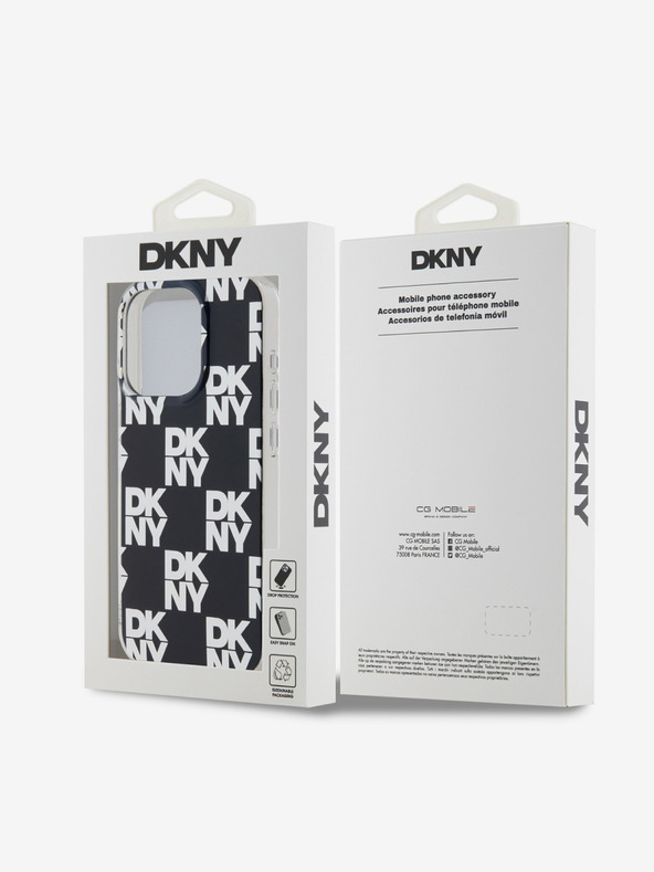 DKNY PC/TPU hrbtni ovitek s kvačkanim vzorcem za iPhone 14 Pro Max Black DKNY