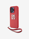 DKNY PU usnje Stack Logo Wrist Strap Back Cover za iPhone 14 Pro Max Red DKNY