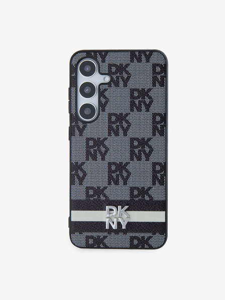 DKNY PU usnje s kvačkanim vzorcem in črto na hrbtni strani za Samsung Galaxy S24 Black DKNY