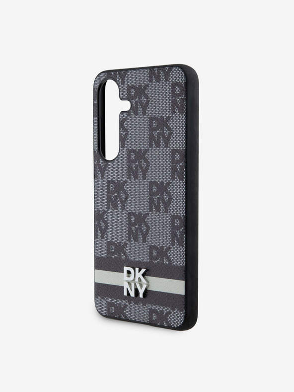DKNY PU usnje s kvačkanim vzorcem in črto na hrbtni strani za Samsung Galaxy S24 Black DKNY