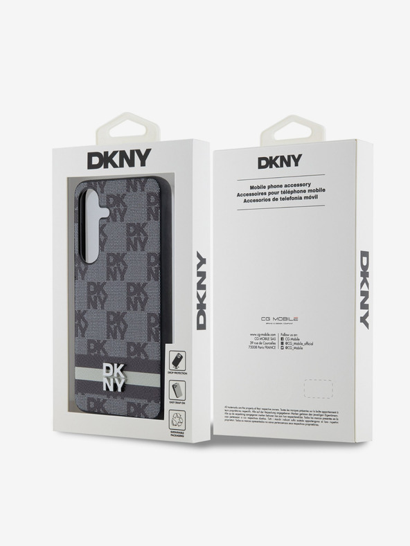 DKNY PU usnje s kvačkanim vzorcem in črto na hrbtni strani za Samsung Galaxy S24 Black DKNY
