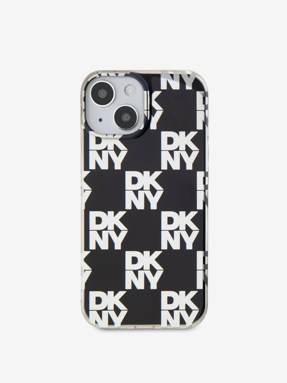 DKNY PC/TPU hrbtni ovitek s kvačkanim vzorcem za iPhone 15 črn DKNY