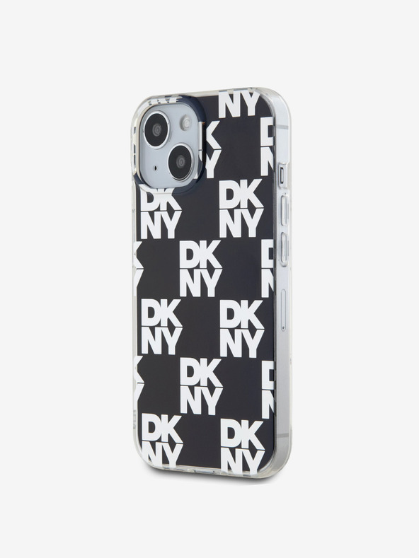 DKNY PC/TPU hrbtni ovitek s kvačkanim vzorcem za iPhone 15 črn DKNY