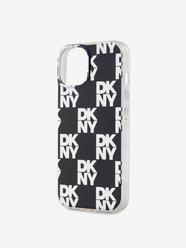 DKNY PC/TPU hrbtni ovitek s kvačkanim vzorcem za iPhone 15 črn DKNY