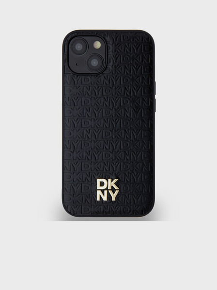 DKNY PU Leather Repeat Pattern Stack Logo Magsafe Back Cover za iPhone 15 Black DKNY