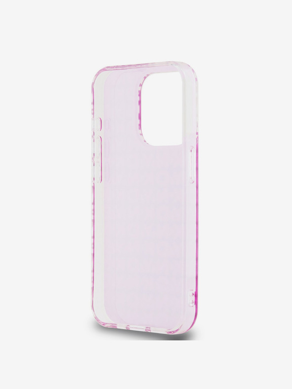 DKNY PC/TPU hrbtni ovitek s ponavljajočim se vzorcem za iPhone 15 Pro Max Pink DKNY