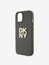 DKNY PU Leather Stack Logo Wrist Strap Back Cover za iPhone 14 Brown DKNY