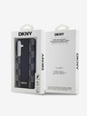DKNY PU usnje s kvačkanim vzorcem Magsafe hrbtni ovitek za Samsung Galaxy S24 Black DKNY