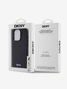 DKNY PU Leather Silver Metal Logo Magsafe Back Cover za iPhone 15 Pro Max Black DKNY