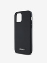 DKNY PU usnje Srebrni kovinski logotip Magsafe hrbtni ovitek za iPhone 12/12 Pro Black DKNY