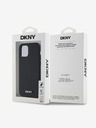 DKNY PU usnje Srebrni kovinski logotip Magsafe hrbtni ovitek za iPhone 12/12 Pro Black DKNY