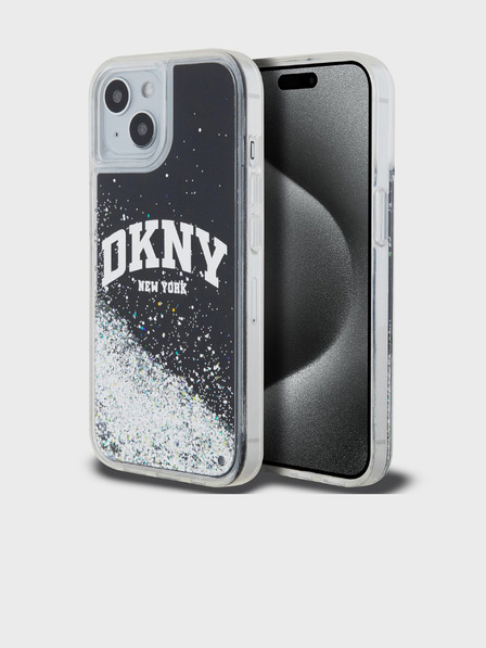 DKNY Tekoči bleščice Arch Logo hrbtni ovitek za iPhone 11 Black DKNY